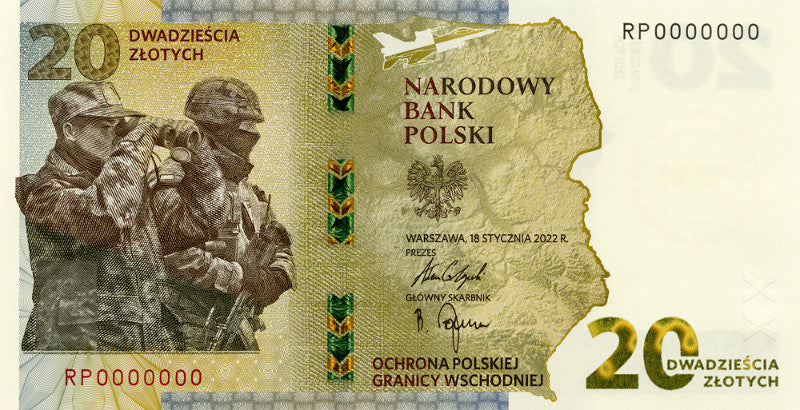 20 zł 2022 Ochrona polskiej granicy wschodniej